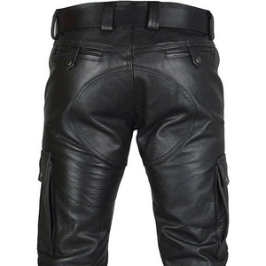 Precio razonable Logotipo personalizado Nuevo diseño Hombres Pantalón de cuero Ropa casual Color sólido Hombres Pantalón de cuero - Product Image 5