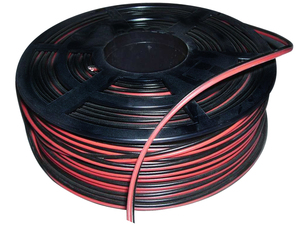 Bobina da 100m di cavo audio parallelo rosso e nero 2x0.50mm2 - Product Image 1