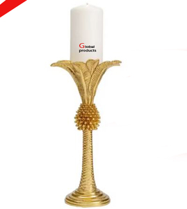 Portavelas de diseño de hoja de metal con acabado dorado más vendido para restaurante y bar de hotel - Product Image 4