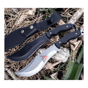 Cuchillo de Caza de Acero de Damasco con Hoja Fija Personalizado para Campismo al Aire Libre, Mango de Madera de Ébano de Grado Industrial, Garantía OEM de 3 Años - Product Image 1