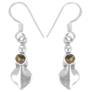 India Natural 925 Sterling <b>Silver</b> Tiger Eye Hoop <b>Earrings</b> Multi-Gemstone <b>Solid</b> Handmade Jewelry Women Pearl Main Direct Exporter - Product Image 1