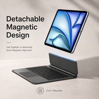Cantilever Suspended Magnetic Keyboard Case 3mm Low-Profile Silent Keys Touch Panel Split Case Pencil Dock Alignment Protector