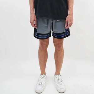 Pantalones cortos de gimnasio cómodos personalizados de estilo callejero, cintura elástica, traje de baño de lona, ropa de Fitness, pantalones cortos de malla con estampado de sublimación sólida - Product Image 4