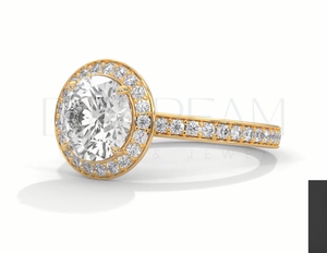 Luxueuse bague de fiançailles en diamant Leb Original en argent sterling 925 pour femmes pierres Halo avec diamant taille ronde - Product Image 4