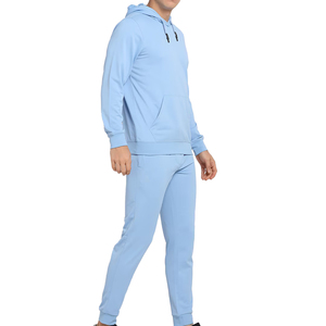 Custom Men's 100% Cotton Jogging Sweat Suit Pullover Hoodie and <b>Sweatpants</b> <b>Set</b> with Solid Pattern Tracksuits for Winter - Product Image 3