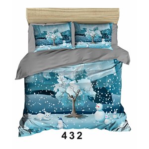 Parure de lit de Noël classique et festive 200x220cm en coton Ranforce, impression numérique double pour usage domestique - Product Image 2