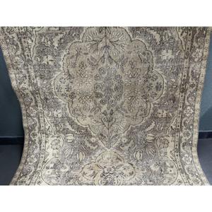 Tapis vintage 5x8,5 pieds, tapis persan turc brun en laine - Product Image 3