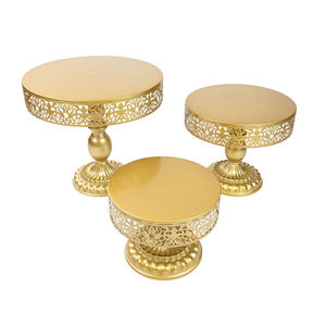 Présentoir à Gâteau en Métal Doré Décoratif Moderne Luxueux Desert Rack Traiteur Forme Ronde Alimentaire Bonbons Présentoir à Gâteau Table - Product Image 1