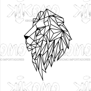 Cuadro de León Geométrico en MDF Negro - Product Image 5