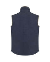 Chaleco De Forro Polar Para Hombre 350 Gsm Azul Marino/Verde Oliva, Chaleco Unisex Con Ribete Marrón Para Caza, Tiro y Uso Casual