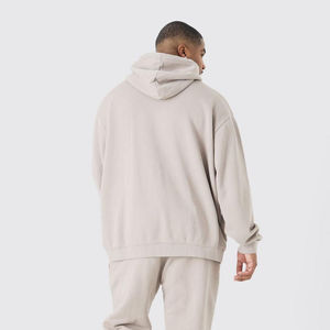 Combinaison de jogging athlétique décontractée pour hommes ensemble de survêtement surdimensionné pantalons de survêtement à capuche pantalons de survêtement motif solide tenue quotidienne - Product Image 4