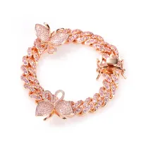 Bracelet à maillons papillon en argent sterling 925 plaqué LAX DIORE JEWELS, tendance pour femmes, avec moissanite, cadeau de mode pour les fêtes