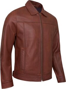 Nueva chaqueta de cuero de otoño 2026 para hombres, chaqueta de motocicleta con cuello levantado para jóvenes, chaquetas de cuero para hombres - Product Image 4