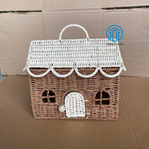 Adorable Bolso Tipo Clutch de Mimbre para Niños, Cesta de Juguetes de Mimbre, Cesta de Almacenamiento de Juguetes Hecha a Mano para la Habitación de Niños Estilo Boho - Product Image 1