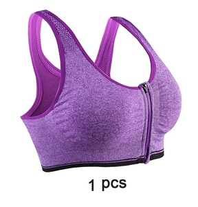 สปอร์ตบราสำหรับผู้หญิงระดับมืออาชีพเสื้อแห้งเร็วมีซิปปรับได้ระบายอากาศได้กันกระแทกสำหรับวิ่งยิมสไตล์เรียบง่าย - Product Image 6