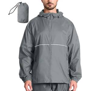 Men's <b>Lightweight</b> Packable Rain <b>Jacket</b> for Winter Camping and Outdoor Rain Zipper Closure <b>Breathable</b> <b>Waterproof</b> Rain <b>Jacket</b> OEM - Product Image 1