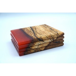 <b>Top</b> Quality Customize Coaster Customized Acacia Wood Epoxy <b>Resin</b> coaster for Glass Cup Mug for Home and Office Uses - Product Image 2