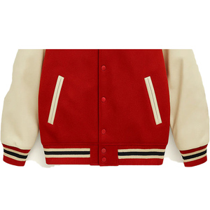 Factory Wholesale Custom Genuine Sheep Skin Varsity <b>Jacket</b> OEM Design Breathable Windproof High Quality Men Embroidery <b>Patch</b> - Product Image 3