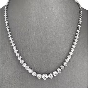 Luxury Certified VVS1 Cut Moissanite Tennis Diamond Necklace 925 <b>Fine</b> <b>Jewelry</b> All Sizes Available Wholesale - Product Image 5