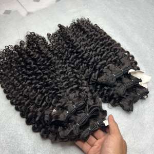 Extensions de cheveux humains vietnamiens de haute qualité Double Drawn Eurosian Curly Bundles Couleur naturelle - Product Image 5