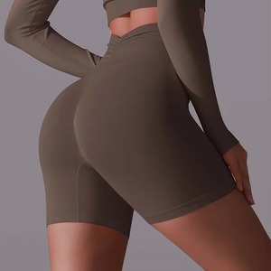 Shorts d'été taille haute sans couture pour femme, écologiques, séchage rapide, effet froncé aux fesses, pour entraînement, fitness et yoga, respirants - Product Image 3