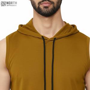Pull à capuche personnalisé pour homme avec logo imprimé, hiver, 100% coton, ajusté, musculation, bodybuilding, débardeur de sport, broderie - Product Image 4