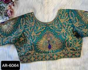 Saree imprimé en soie à la mode avec chemisier prêt à porter pour les femmes sari de mariage indien vêtements de fête mariée chemisier ethnique spécial - Product Image 6