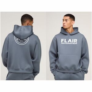 เสื้อฮู้ดสวมหัวผ้าฝ้ายออร์แกนิก100% ของผู้ชายเสื้อแนวสตรีทผ้าหนาโอเวอร์ไซส์ผ้าหนาปักลายสีทึบสำหรับฤดูหนาว - Product Image 1