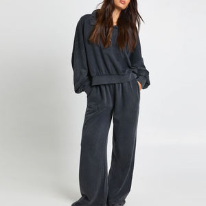 Conjunto Deportivo Informal de Tela Elástica Cómoda con Diseño de Logotipo Personalizable y Mangas Largas para Compradores al por Mayor, Diseño Informal - Product Image 1