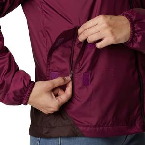 Chaqueta cortavientos de poliéster 100% para mujer de alta calidad tipo delgado con cuello con capucha logotipo personalizado para deportes y uso al aire libre - Product Image 6