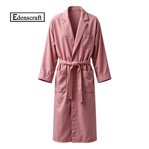 Edenscraft Bata Tejida de Algodón para Hombre, Color Rosa, 100%, Ajuste Cómodo, Ropa Térmica Informal para Salón, Uso Doméstico, Suave, Talla Grande, Transpirable - Product Image 1