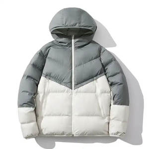 Puffer <b>Jacket</b> Padded Bubble Coats Warm Winter <b>Men</b> <b>Jacket</b> OEM Custom Lightweight Pocket <b>Men</b> <b>Canvas</b> Fabric Stand Casual - Product Image 1