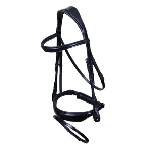 100% Genuine Leather Horse Bridles With Anatomically Shaped Head Piece Slightly Curved Brow band Top Supplier