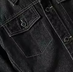 Veste en jean pour homme OEM, vêtement décontracté d'extérieur, fermeture éclair, col montant, logo sur le devant, coupe classique, veste en jean - Product Image 3