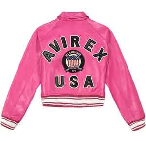 Veste de moto en cuir véritable pour homme Avirex, grande taille, fermeture éclair, printemps été, écologique, coupe-vent - Product Image 6