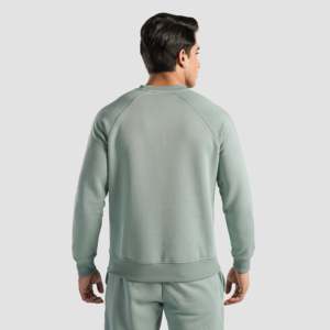 Sudadera Verde 100% Algodón, Tejido French Terry, con Técnicas de Bordado, Patrón Sólido, Serigrafía, Etiqueta Personalizada - Product Image 3