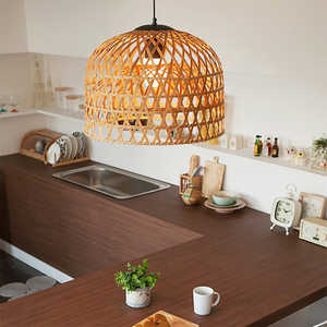 Pantalla de lámpara colgante Popular cubierta de pantalla artesanía tejido mimbre papel de bambú cartón comedor sala de exposición ahorro de energía asiático - Product Image 2