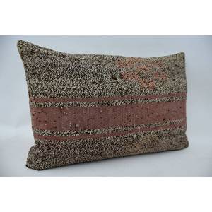 ผ้าขนสัตว์สีน้ำตาลพรม Kantha หมอนลายทอวินเทจ16X24นิ้ว - Product Image 2