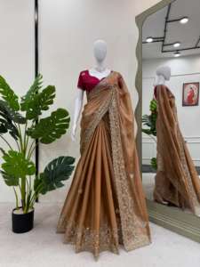 Beautiful Designer Saree With <b>Thread</b> & Sequence Work - Product Image 5