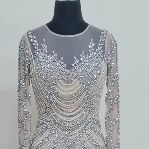 Vestido de Noche Largo Aline, Cuello Redondo, Vestido de Gala, Natural, Elegante, de Lujo, de Chifón, Ecológico, para Fiestas y Cócteles - Product Image 1