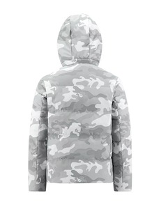 Chaqueta acolchada de invierno con capucha blanca Lona impermeable Estilo formal OEM Logotipo personalizado Pedidos al por mayor - Product Image 3