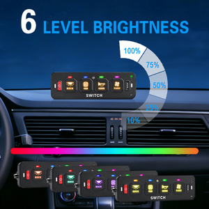 <span class=keywords><strong>Interruptor</strong></span> <span class=keywords><strong>de</strong></span> Luces LED para Auto <span class=keywords><strong>de</strong></span> 12V 24V con Control Remoto a Prueba <span class=keywords><strong>de</strong></span> Agua, Panel <span class=keywords><strong>de</strong></span> Interruptores LED <span class=keywords><strong>de</strong></span> 4 Canales para ATV, SUV y Todoterreno - Product Image 6