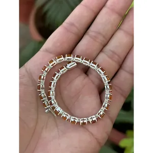 สร้อยข้อมือเทนนิสทรงวงรีเงินแท้ 925 ประดับซิทริน เครื่องประดับแฟชั่น - Product Image 6
