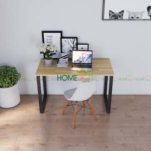 Table à manger BNVCN78007-1m2x60cm avec pieds en fer de 25x50mm, bois de caoutchouc de haute qualité, finition chêne clair - Product Image 6