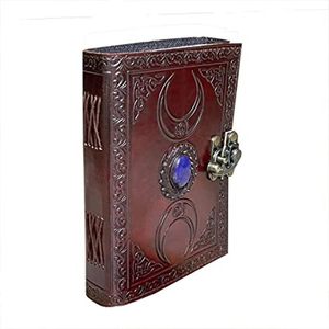 Journal en cuir fait main avec troisième oeil pierre celtique Triple lune Vintage en relief sans doublure 7x5 pouces nouveau bloc-notes quotidien cadeau - Product Image 3