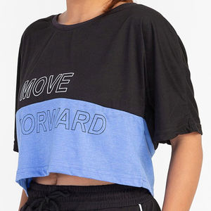 Top moda verano Mujer Crop Top ropa conjunto cuello redondo manga corta Mujer Crop Top - Product Image 2