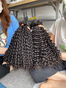 Wholesale Raw Pixed Curly Remy Human Hair Extensions Weft Double Bundles <b>12</b>/30 Inches Stretched Length Dyed Vendors - Product Image 5