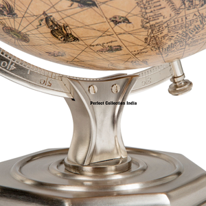 Globo terráqueo antiguo de 17 \ "con mapa completo, soporte de acabado de peltre, globo de latón elegante para regalo de Geografía de negocios o hogar - Product Image 2