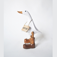 Figurine de canard en bambou faite à la main, écologique, style Art déco moderne, personnalisable, décoration de table de luxe pour mariages et remises de diplômes