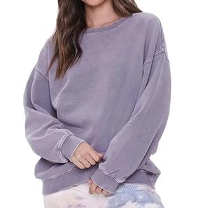 Sudadera de Gran Tamaño con Cuello Redondo para Mujer, Sudadera de Manga Larga de Algodón y Lana para Fitness, Sudadera de Gran Tamaño de Alta Calidad - Product Image 1
